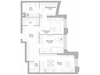 Планировка 2-комнатной квартиры, 78,21 м2