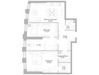 Планировка 3-комнатной квартиры, 95,25 м2