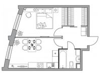 Планировка 1-комнатной квартиры, 41,93 м2