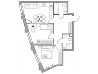 Планировка 2-комнатной квартиры, 58,32 м2