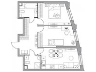 Планировка 2-комнатной квартиры, 63,74 м2