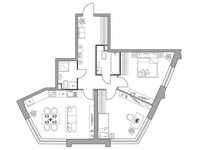 Планировка 2-комнатной квартиры, 69,82 м2