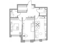 Планировка 2-комнатной квартиры, 70,67 м2