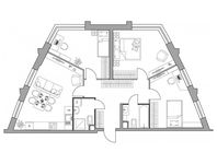Планировка 3-комнатной квартиры, 83,92 м2
