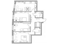 Планировка 3-комнатной квартиры, 89,33 м2