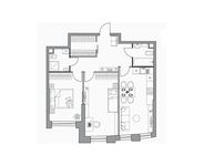 Планировка 2-комнатной квартиры, 70,09 м2