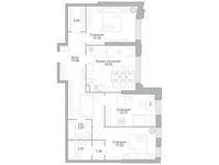 Планировка 3-комнатной квартиры, 96,01 м2