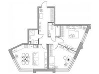 Планировка 2-комнатной квартиры, 69,8 м2