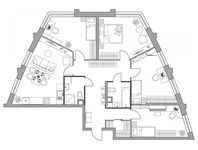 Планировка 4-комнатной квартиры, 107,3 м2