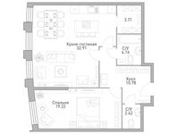 Планировка 2-комнатной квартиры, 73,74 м2