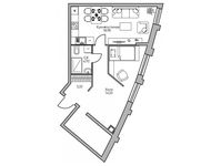 Планировка 1-комнатной квартиры, 56,03 м2