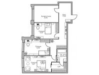 Планировка 3-комнатной квартиры, 86,99 м2