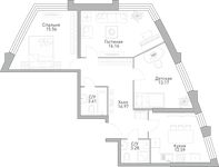 Планировка 1-комнатной квартиры, 81,4 м2