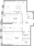 Планировка 3-комнатной квартиры, 93,9 м2