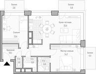 Планировка 2-комнатной квартиры, 76,13 м2