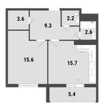 Планировка 1-комнатной квартиры, 50,6 м2