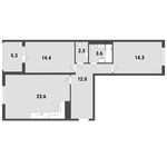 Планировка 2-комнатной квартиры, 73,1 м2