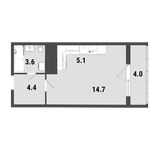 Планировка квартиры студии, 29,8 м2