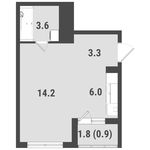 Планировка квартиры студии, 27,8 м2