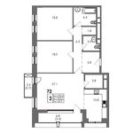 Планировка 3-комнатной квартиры, 106,3 м2