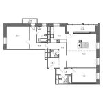 Планировка 4-комнатной квартиры, 127,3 м2