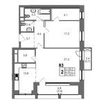 Планировка 2-комнатной квартиры, 86,2 м2