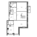Планировка 3-комнатной квартиры, 99,4 м2