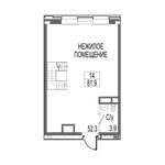 Планировка 1-комнатной квартиры, 81,7 м2