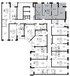Планировка 3-комнатной квартиры, 73,5 м2