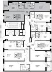 Планировка 2-комнатной квартиры, 61,2 м2