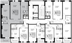 Планировка 3-комнатной квартиры, 87,5 м2