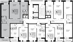 Планировка 3-комнатной квартиры, 82,2 м2