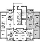 Планировка 2-комнатной квартиры, 67,9 м2