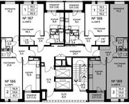 Планировка 2-комнатной квартиры, 61,3 м2