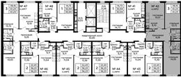 Планировка 3-комнатной квартиры, 61,23 м2