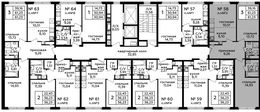 Планировка 3-комнатной квартиры, 61,1 м2