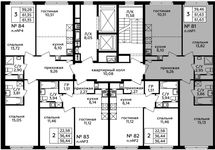 Планировка 3-комнатной квартиры, 61,4 м2