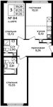 Планировка 3-комнатной квартиры, 61,5 м2