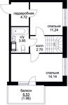 Планировка 4-комнатной квартиры, 91,72 м2