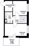 Планировка 4-комнатной квартиры, 108,22 м2