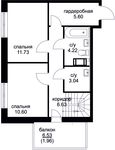 Планировка 4-комнатной квартиры, 118,2 м2