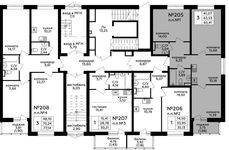 Планировка 3-комнатной квартиры, 65,41 м2