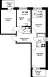 Планировка 3-комнатной квартиры, 70,3 м2