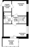 Планировка 4-комнатной квартиры, 91,3 м2