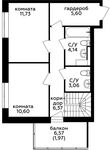 Планировка 4-комнатной квартиры, 91 м2