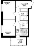 Планировка 4-комнатной квартиры, 88,5 м2