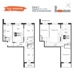 Планировка 3-комнатной квартиры, 116 м2