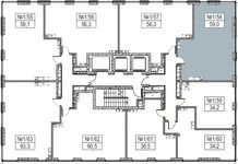 Планировка 2-комнатной квартиры, 59 м2