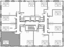 Планировка 2-комнатной квартиры, 54 м2