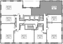 Планировка 3-комнатной квартиры, 83 м2